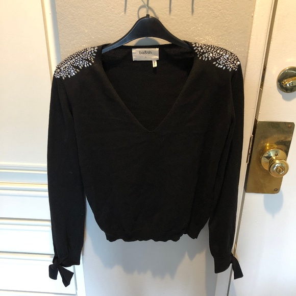 BA&SH Sweaters - BA&SH Black Jeweled Sweater